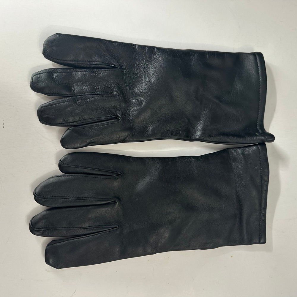 Samco Black Leather Dress Gloves Poly Wool Lined Size 8 Unisex Military Utility